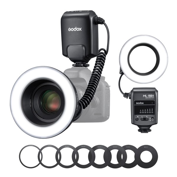 Godox ML150II Portable LED Macro Ring Flash Light Set 6-Level