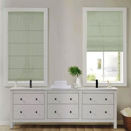 Changshade Cordless Roman Shades For Indoor Windows French Doors Light Filtering Roman Blinds, Custom Thermal Insulated Heat Blocking For Home, Living Room, Bedroom, Bathroom, Nursey, Linen Light Grey