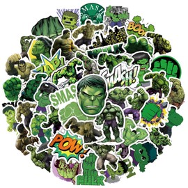 AUCEKO 50PCS Stickers for Hulk,Superhero Hulk Stickers,Teens Boys and Girls Sticker Pack Vinyl Skateboard Guitar Door Laptop Luggage Car BikeWater bottle Birthday Party Supplies Stickers