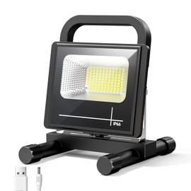 TOPRATED Rechargeable Cordless Work Light,Mini 3 Light Modes Super Bright LED Worklight with Stand,IP66 Waterproof Flood Lights,360° Rotation Job Site Lighting for Car Repair Garage Camping Fishing