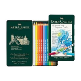 Faber Castell 117512 Estuche de metal con 12 lápices acuarelables Albrecht Dürer