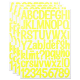 1.5 Inch Vinyl Letter Number Stickers, 4 Sheets Waterproof Alphabet Number Stickers for Sign, Decor, Scrap Booking, Crafts and Gift Decoration - Yellow