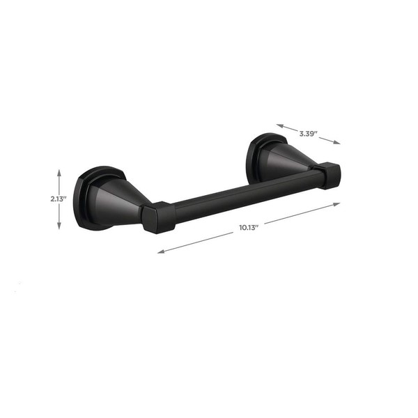 DELTA FAUCET 77608-BL Stryke Wall Mounted 8 in. Hand Towel Bar in Matte Black