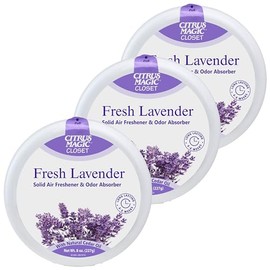 Citrus Magic For Closets Odor Absorbing Solid Air Freshener, Fresh Lavender, 8-Ounce, Pack of 3