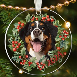 Bernese Mountain Dog Ornament - Bernese Mountain Dog Ornaments for Christmas Tree - Bernese Mountain Dog Gifts for Women, Dog Lovers Gifts - Acrylic Bernese Mountain Dog Christmas Ornament 2024