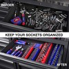 WORKPRO Magnetic Socket Organizer Set, 4-Piece Socket Holder Set Includes