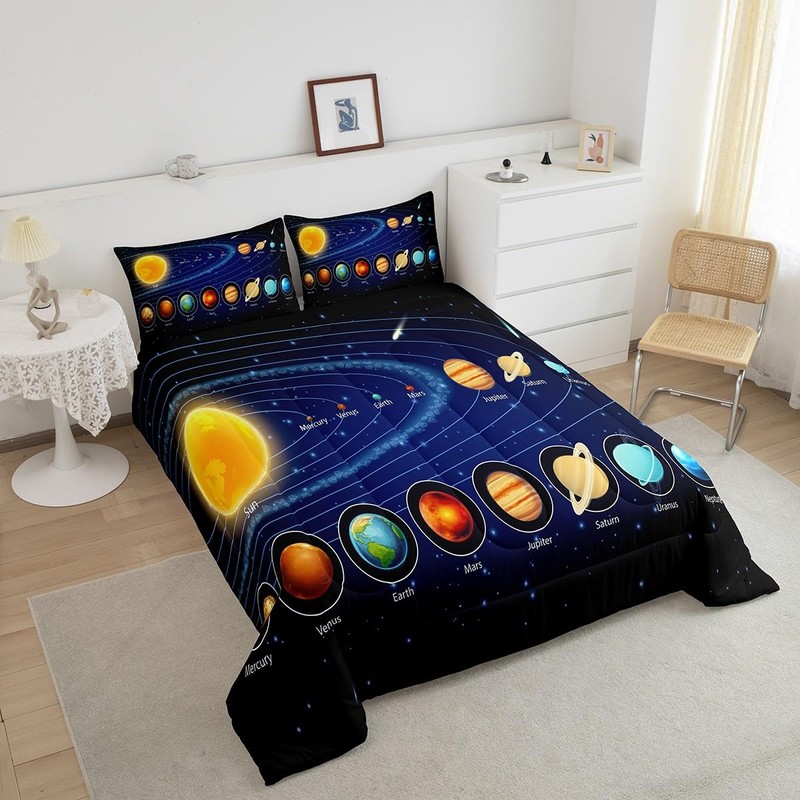 Feelyou Solar System Comforter Set for Kids Toddler Outer Space