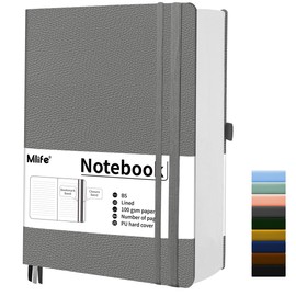 Mlife B5 Journal Notebooks College Ruled,Thick Notebook with 360 Numbered Pages,100Gsm Premium Thick Paper,Hardcover Journal for Men and Women,B5 Journal Lined Notebook for Work School&Writing(Grey)