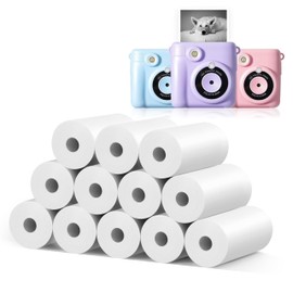 12 Rolls MIARALA Instant Print Kids Camera Paper Roll Refill, HD Print Camera Paper Refill for Most Kids Instant Camera, BPS/BPA-Free