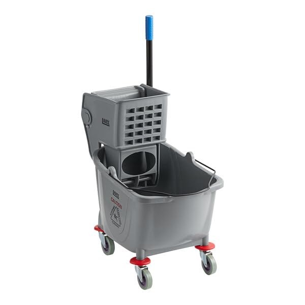 Commercial Mop Bucket with Side Press Wringer, 35 Qt Capacity,