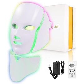 Máscara LED Cuello de La Cara Anti Arrugas Eliminación de Acné Máquina, Mascarilla LED para El Cuello, Herramientas para El Cuidado de La Piel con... 