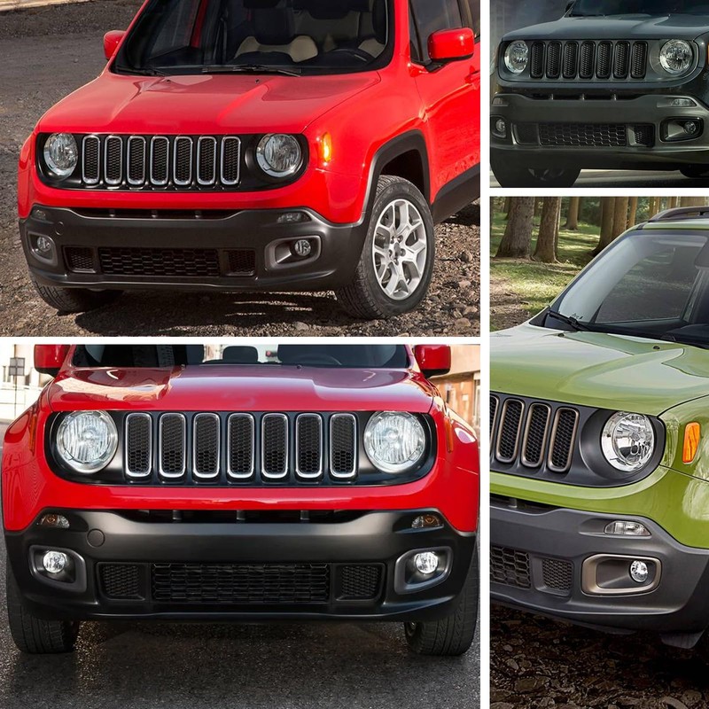 PGTOPONE 2PC Front Kidney Grilles Bezel Cover Kit for Jeep