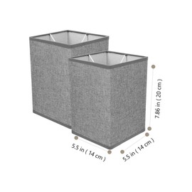 WHAMVOX 2pcs Square Lampshade Detachable Clips Grey Linen Decorative Table Lamp Shades, Easy Assembly Replacement Fabric Shades for Table Lampshade Floor Lamps, Gray Color Shade