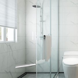 Pollock Shower Foot Rest for Shaving Legs Corner Shower Foot Rest Bar,Wall Mounted Shower Step Foot Stool Anti-Slip Shower Shaving Foot Rest Stand for Bathrooms,Hotel (Brushed Nickel)