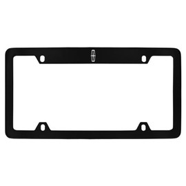 Lincoln Logo Black Coated Metal Top Engraved License Plate Frame Holder