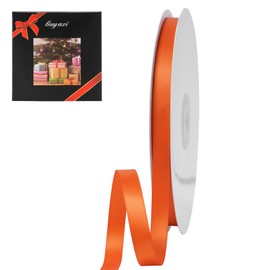 LIUYAXI Torrid Orange Double Faced Satin Ribbon, 3/8" X Continuous 100 Yards, Ribbons Perfect for Gift Wrapping Bows Bouquet Wedding Decor DIY Craft and More