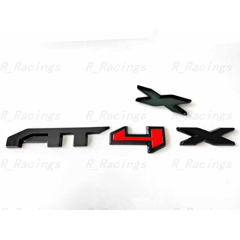 GMC 1PC Gloss Black Red Rear Tailgate AT4X OVERLAY Emblems