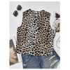 Floerns Women's Leopard Print Sleeveless Jacket Vests Cheetah Tie Up