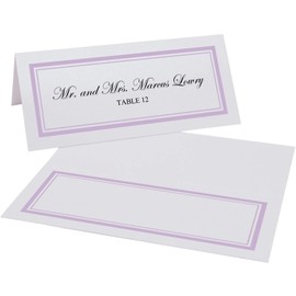 Double Line Border Place Cards, Lavender (Choose Color), Set of 25, Pre-cut and Scored - Wedding, Party, Dinner, and Special Events - Made in the USA