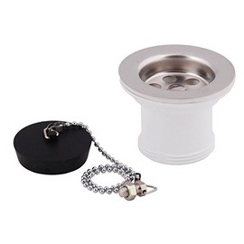 Kitchen Sink Stainless Steel Basket Strainer Waste 1 1/2" D 50mm with Plug