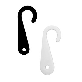 NAHANCO Plastic J-Hooks for Sock Displays, White - 1000/Carton