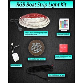 Seaponer Pontoon Boat Light - RGB LED Flex Lighting for Boat Deck, Courtesy & Interior Lights - 12v, 5m (16.4ft)