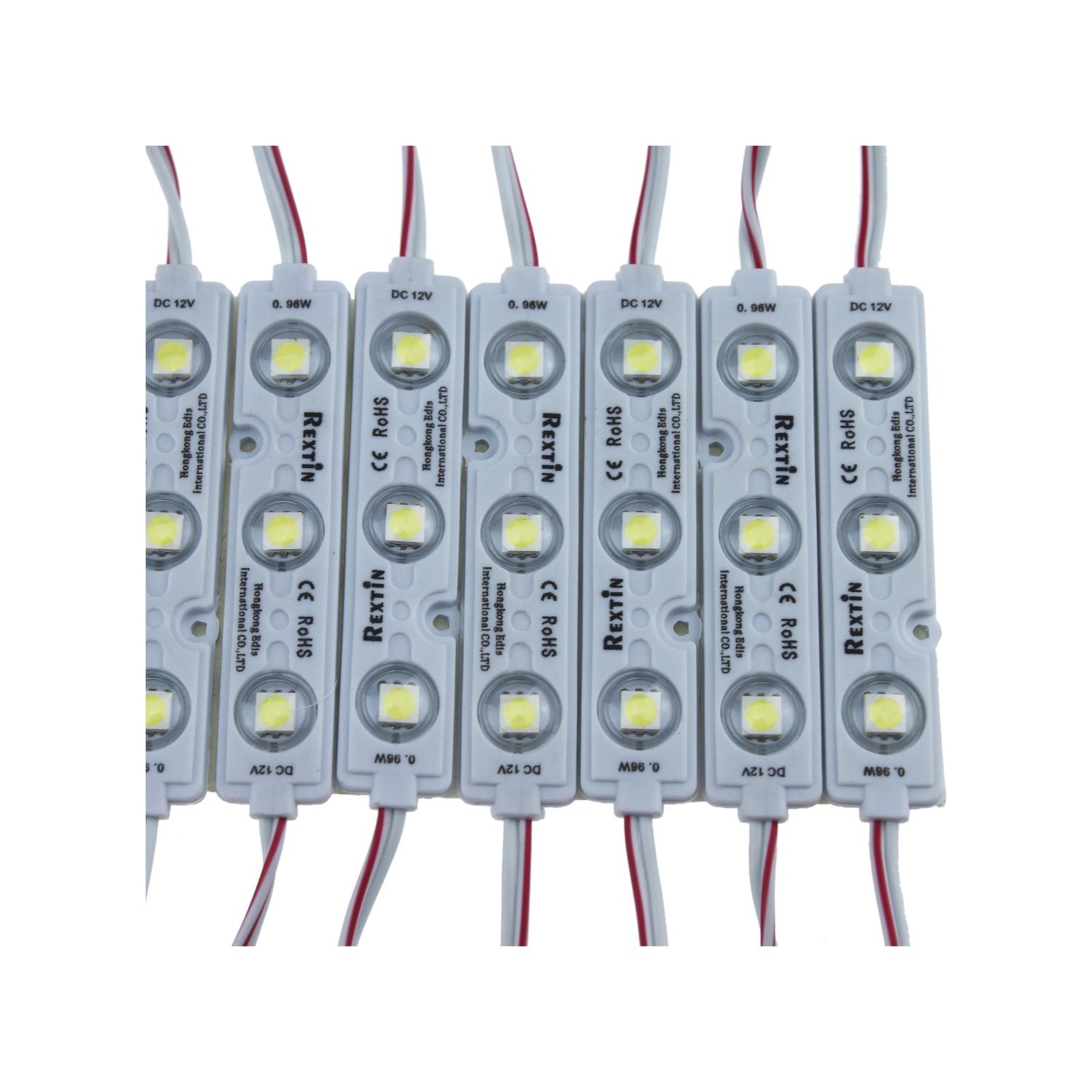 REXTiN Super Bright 200pcs 3 LED Module Blue 5050 SMD 66-72LM Each ...