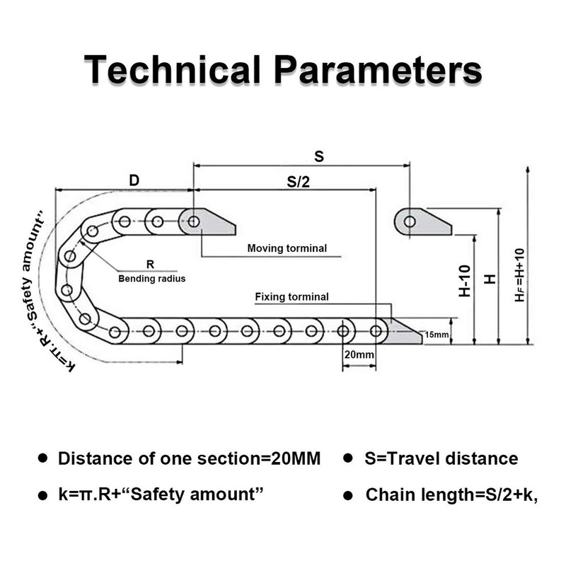 1 piece 10 x 15 mm cable drag chain, drag