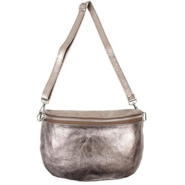 Sa-Lucca Fashion Women's Bum Bag Body Bag Genuine Leather 28 x 20 x 7 cm Zip / Functional Elements Silver, bronze