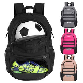 LARIPOP Soccer Backpack,Basketball Backpack with Ball Holder and Shoe Compartment,Men&Women Gifts Backpack for Basketball Accessories Training Equipment Fits Volleyball,Soccer,Sports Gifts