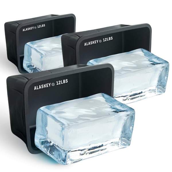 Alaskey Giant Ice Block Mold (3-Pack) - Shape 12 lbs