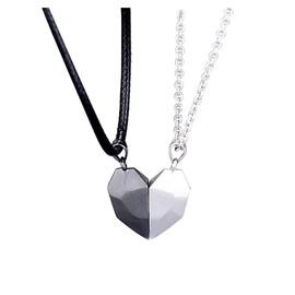 YangQian Matching Necklaces for Couples Magnet Necklace for Best Friend Necklaces for 2 Magnetic Half Heart Necklace for Couples