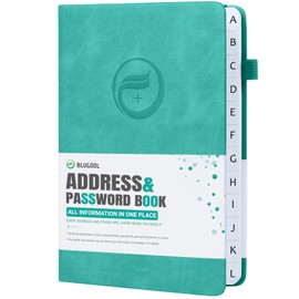 Address Book with Alphabetical Tabs, Hardcover Password Book, Address Organizer Keep Track of Phone Numbers, Special Days, Birthdays, Anniversaries and Notes (5.8″x 8.3″, Turquoise)