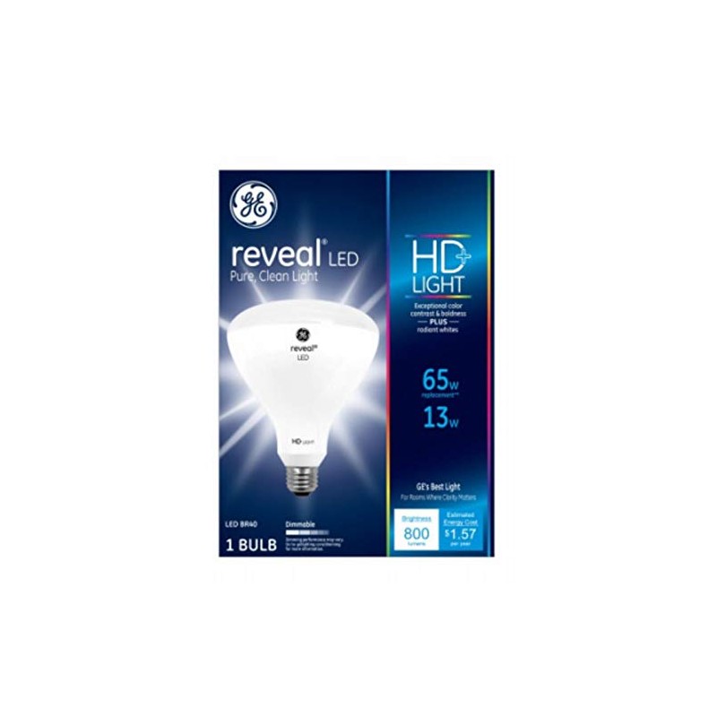 Ge Lighting 30696 Br40 Reveal Hd+ Led Light Bulb, 13
