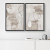 SIGNWIN Framed Canvas Print Wall Art Set Mid-Century Gray Pastel