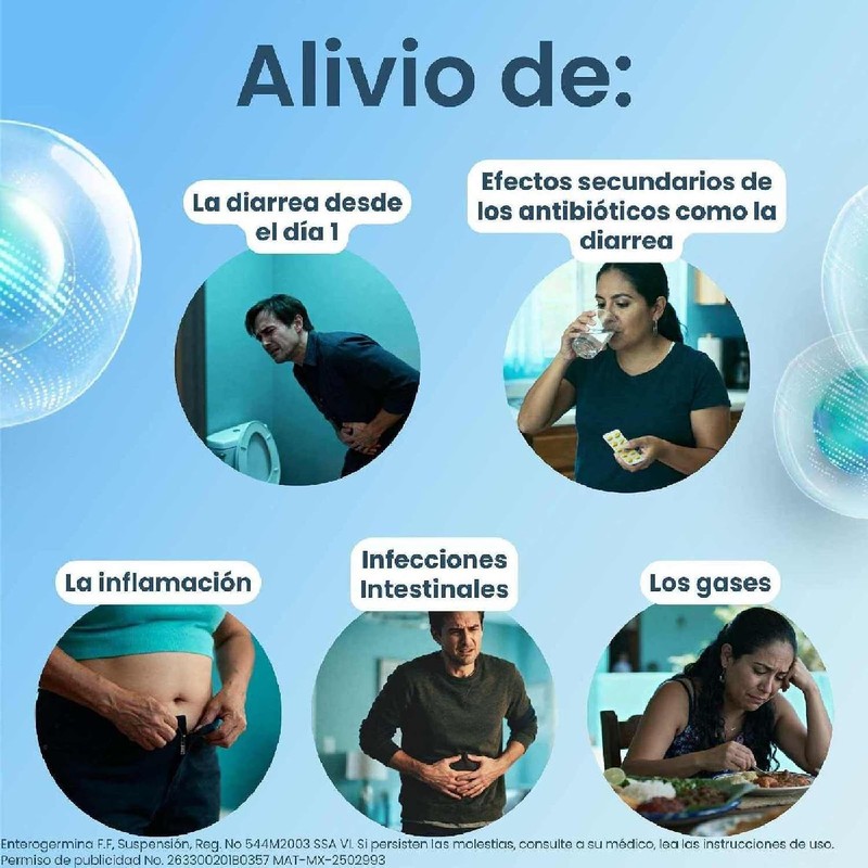 Enterogermina probióticos 4 billones, vial sin refrigeración, 10 amps.
