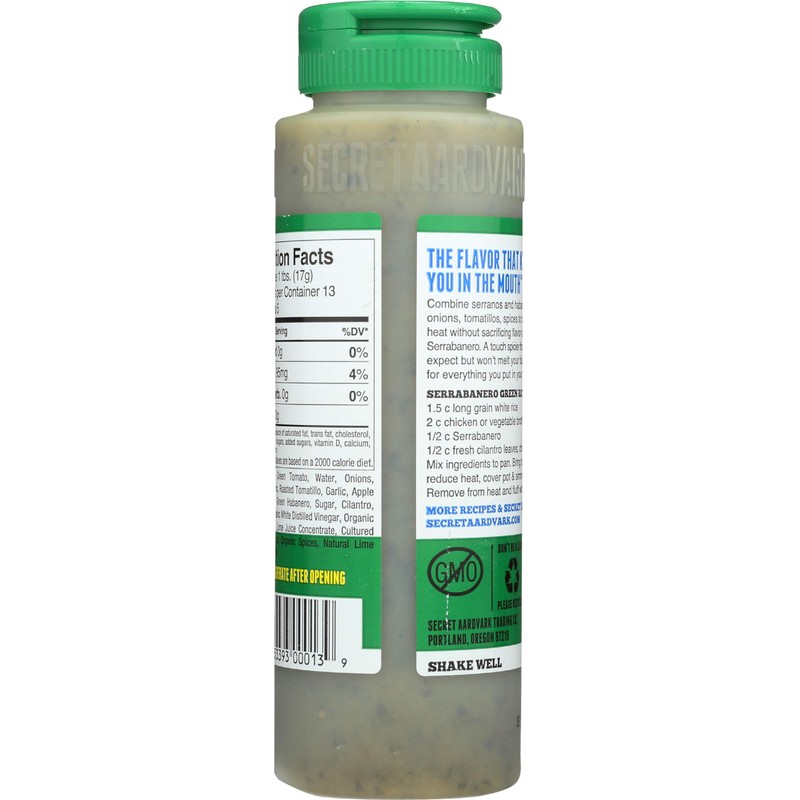 SECRET AARDVARK Serrabanero Green Hot Sauce, 8 FZ