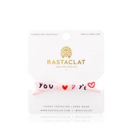 Rastaclat Motivational Bracelet for Men and Women of All Ages - Love Pink (Single Lace) Bracelet | Adjustable Stackable Single Lace Bracelet Made by Hand (Small/Medium)
