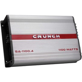 Crunch SA-1100.4 Smash Series 1,100-Watt 4-Channel Class AB Amp Car Audio Sound System Subwoofer Speaker Amp Amplifier with Gravity Magnet Phone Holder and 4 Gauge Kit Red Bundle