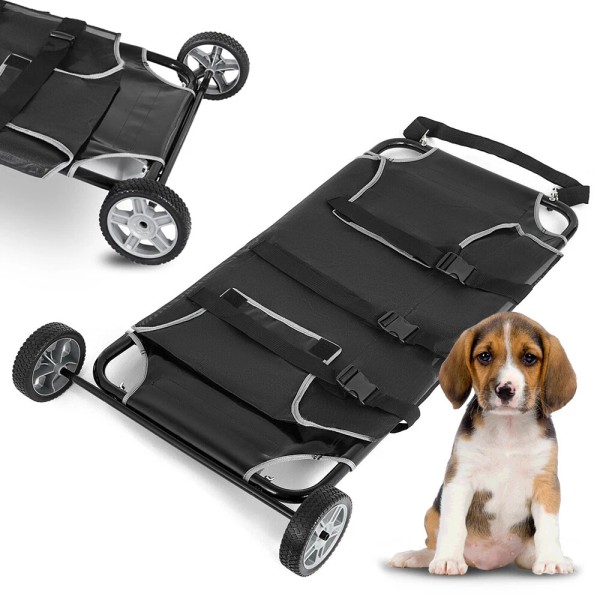 Unbranded Gurney Animal Stretcher 2 Wheels Pet Dog Veterinary Expandable