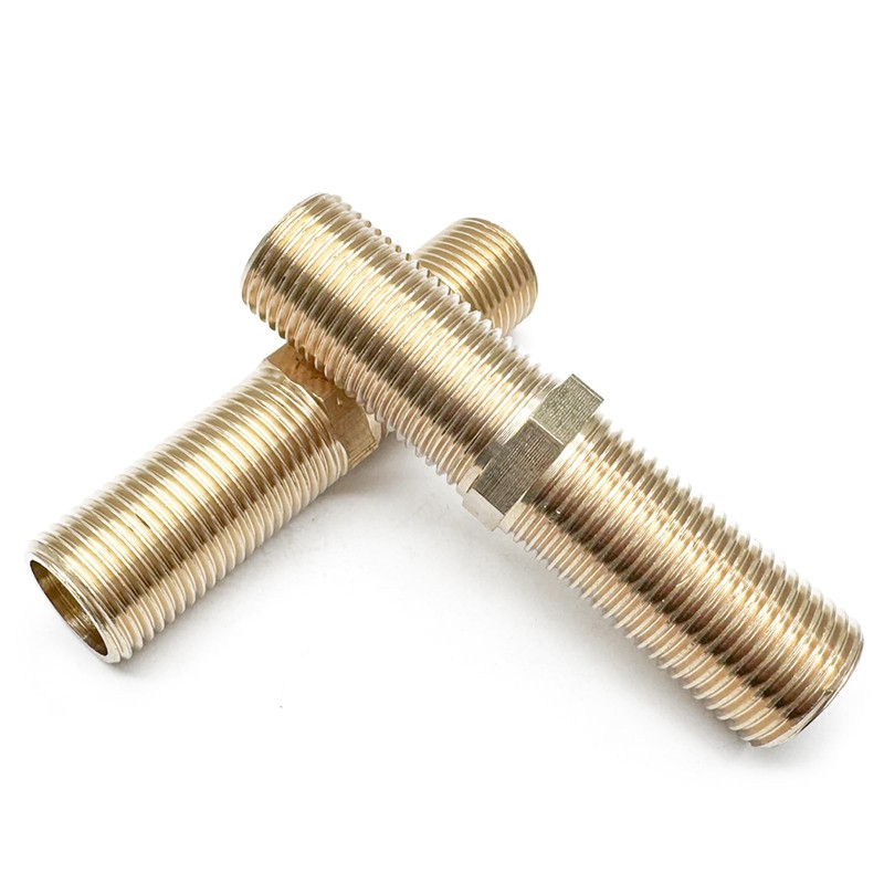 Brass Pipe Fitting, 1/2" x 1/2" G Male Thread Pipe,