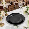 PULOTE 60 PCS Black Plastic Plates - Include 30 Dinner
