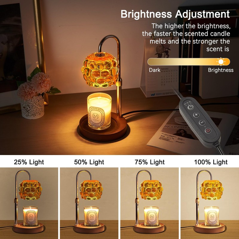 Candle Warmer Lamp with Timer Adjustable - Height Candle Warmer,