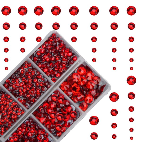 10000Pcs 2-Boxes Mixed Size Hot Fix Round Crystals Gems Glass