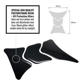 4R Quattroerre.it 1881 Tank Pad 3D Modular Motorcycle Tank Protector Racing Modular Carbon