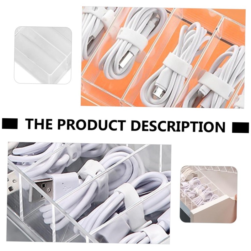 LABRIMP 1PC Transparent Multi Function Cable Storage Box Desktop Organizer
