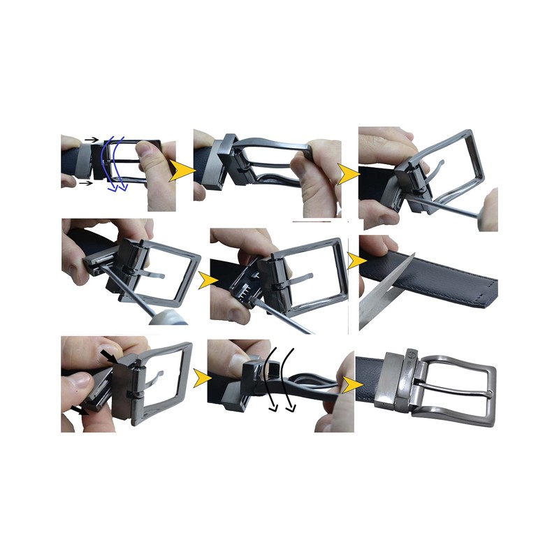 Sergio Tacchini Reversible Men's Belt Made of Genuine Leather, Rectangular