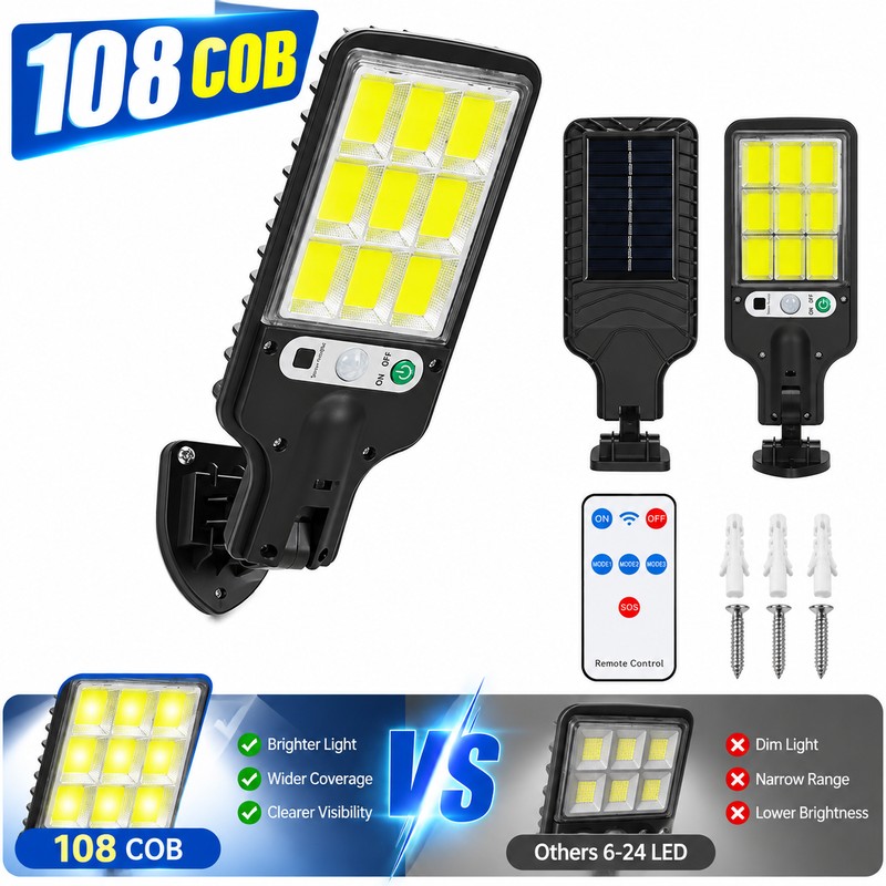 Solar Motion Sensor Light for Outdoor Lighting – 4-Mode Self-Contained