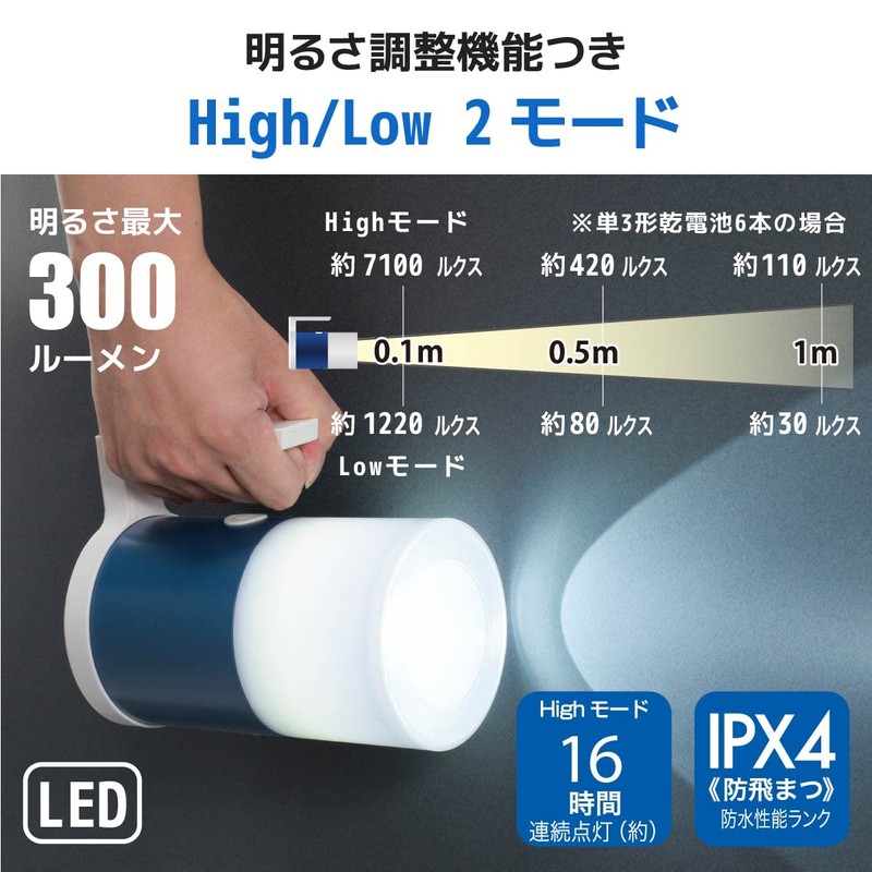 Ohm Electric LNP-U30A5 LED Lantern, White, Approx. Maximum Diameter 3.9