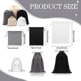 Hillban 20 Pcs Adult Game Toy Storage Bags Microfiber Drawstring Bags Adjustable Toys Organizer Foldable Ditty Bag Pouch Case for Game Toy Cosmetic, 3 Sizes (Classic Color)